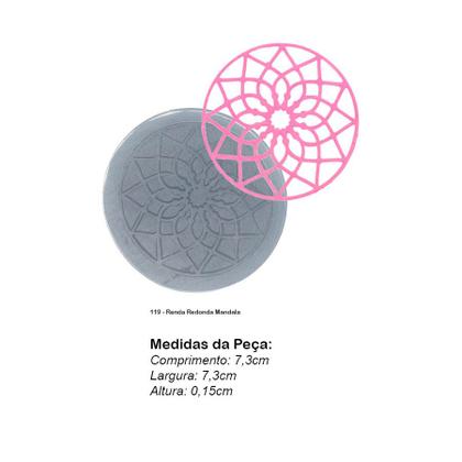 Imagem de Molde De Silicone 119 - Renda Redonda Mandala - Renda