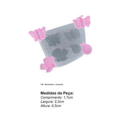 Imagem de Molde De Silicone 140 - Borboletas Joaninha Animais Flexarte