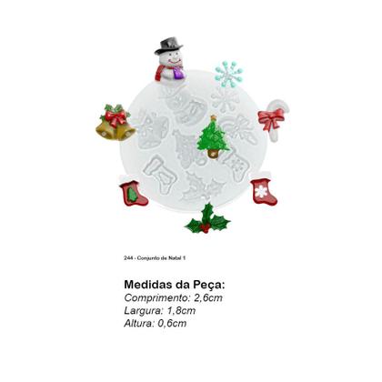 Imagem de Molde De Silicone 244 - Conjunto De Natal 1 - Natal Flexarte