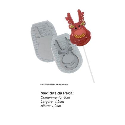 Imagem de Molde De Silicone 636 - Pirulito Rena Natal Chocalho - Natal