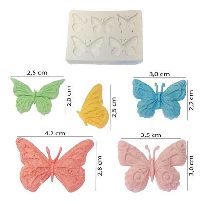 Imagem de Molde De Silicone Borboletas Tamanhos Diversos Confeitaria Biscuit Decoração