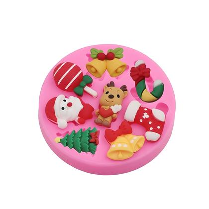 Imagem de Molde De Silicone De Natal Para Resina, Joias DIY, Papai Noel, Árvore, Sapato, Sino, Bastão,