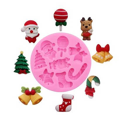 Imagem de Molde De Silicone De Natal Para Resina, Joias DIY, Papai Noel, Árvore, Sapato, Sino, Bastão,