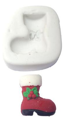 Imagem de Molde De Silicone Natal Bota Papai Noel 2,5 x 2,5 cm Confeitaria Resina Biscuit