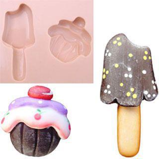 Imagem de Molde de Silicone para Biscuit Casa da Arte - Modelo: CupCake com Picolé 1035