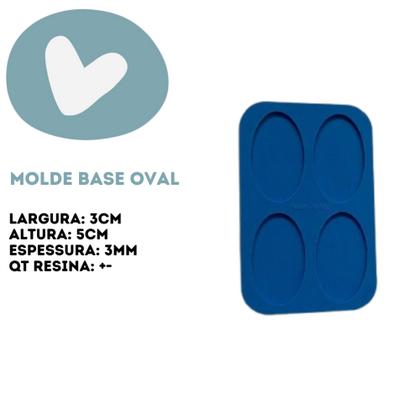 Imagem de Molde de Silicone para Resina - Base Oval 4 Cavidades
