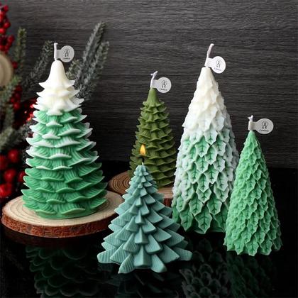 Imagem de Molde de Vela de Árvore de Natal 3D em Silicone - Para Resina Epóxi e Velas DIY