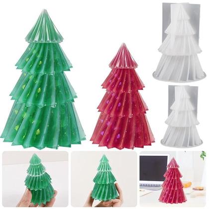 Imagem de Molde de Vela de Silicone 3D para Árvore de Natal - Faça Você Mesmo