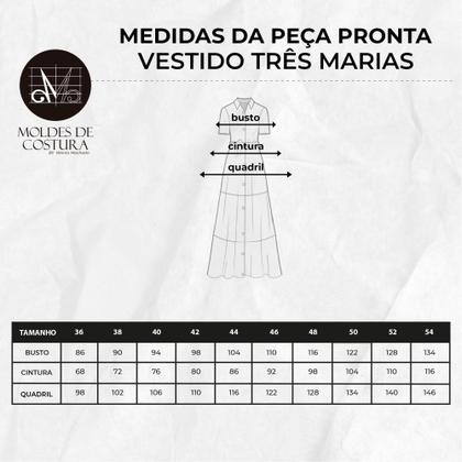 Imagem de Molde de vestido três marias by Wania Machado
