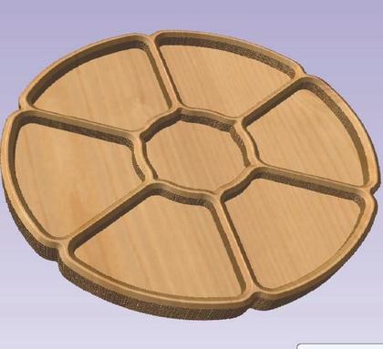 Imagem de Molde Guia Fabricação Petisqueira Redonda Sete Divisões