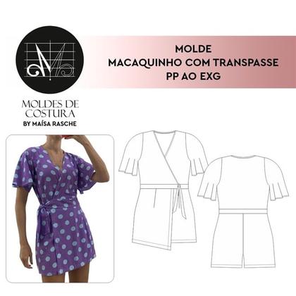 Imagem de Molde macaquinho com transpasse tamanho PP ao EXG by Maísa Rasche