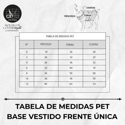 Imagem de Molde pet base vestido frente única tamanho 0 Ao 12 by Aury Mesquita