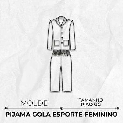 Imagem de Molde pijama feminino gola esporte tamanho P ao G by Marlene Mukai