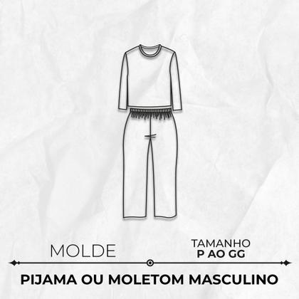 Imagem de Molde pijama ou moletom masculino tamanho P ao GG by Marlene Mukai