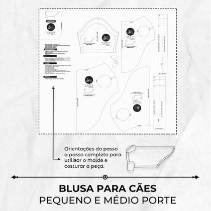 Imagem de Molde roupa pet blusa para cães pequeno e médio porte tamanho PP ao M by Marlene Mukai
