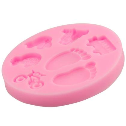 Imagem de Molde Silicone Bebe Pes Pezinho Trem Moto Carrinho Onibus