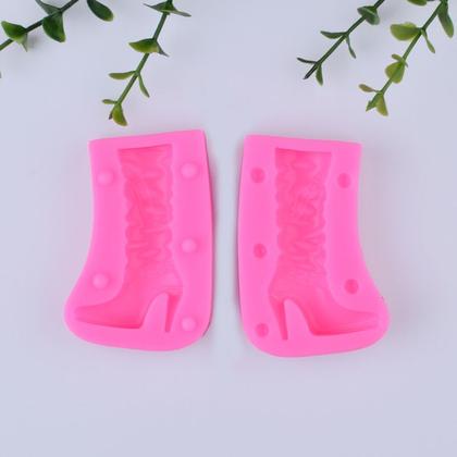 Imagem de Molde Silicone Botas Sapato Salto 3d Fondant Biscuit Resina