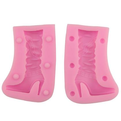 Imagem de Molde Silicone Botas Sapato Salto 3d Fondant Biscuit Resina