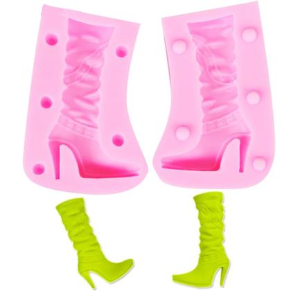 Imagem de Molde Silicone Botas Sapato Salto 3d Fondant Biscuit Resina