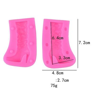 Imagem de Molde Silicone Botas Sapato Salto 3D Fondant Biscuit Resina
