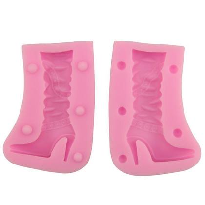 Imagem de Molde Silicone Botas Sapato Salto 3D Fondant Biscuit Resina