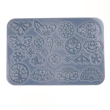 Imagem de Molde Silicone Brincos Joia Pingente Resina Borboleta Flores