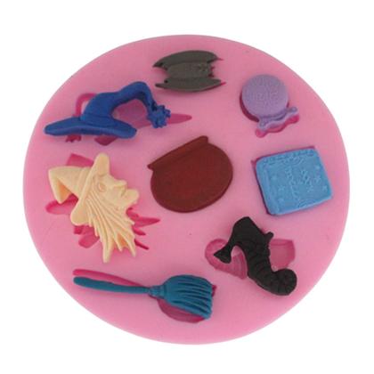 Imagem de Molde Silicone Bruxa Halloween Caldeirao Halowen Haloween