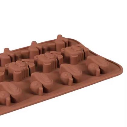 Imagem de Molde Silicone Chocolate Bombom Doce Pato Coelho Urso 21.5cm