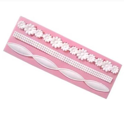 Imagem de Molde Silicone Decoraçao Enfeite Bolo Flores Renda Fondant