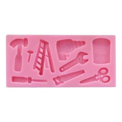 Imagem de Molde Silicone Ferramentas Martelo Chave Fenda Furadeira