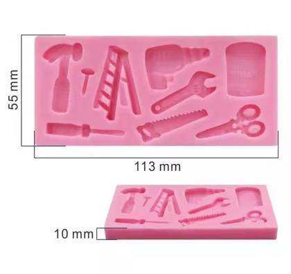 Imagem de Molde Silicone Ferramentas Martelo Chave Fenda Furadeira