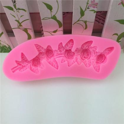 Imagem de Molde Silicone Flores Flor Rosas Guirlanda Grinalda Videira