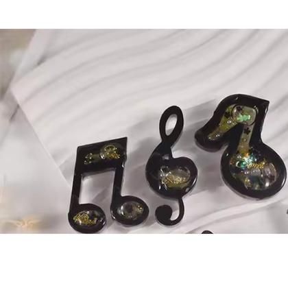Imagem de Molde Silicone Letras Nota Musical Resina Artesanato Fondant