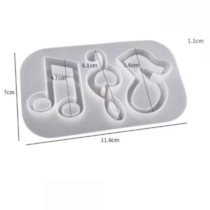 Imagem de Molde Silicone Letras Nota Musical Resina Artesanato Fondant
