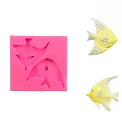 Imagem de Molde Silicone Peixe Peixinhos Mar Oceano Acara Aquario