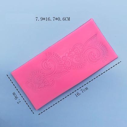 Imagem de Molde Silicone Textura Bolo Decoraçao Renda Açucar Fondant