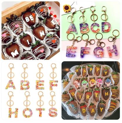 Imagem de Moldes de chocolate de silicone Molde de alfabeto duplo