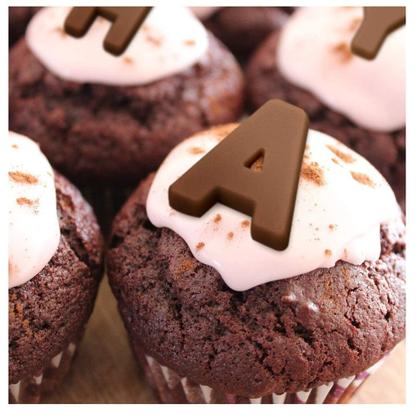 Imagem de Moldes de chocolate de silicone Molde de alfabeto duplo