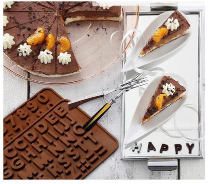 Imagem de Moldes de chocolate de silicone Molde de alfabeto duplo