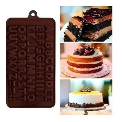 Imagem de Moldes de chocolate de silicone Molde de alfabeto duplo