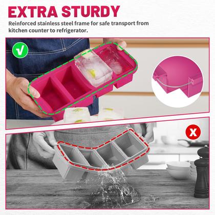 Imagem de Moldes de congelador de silicone AgiGear com tampas para sopa e molho vermelho