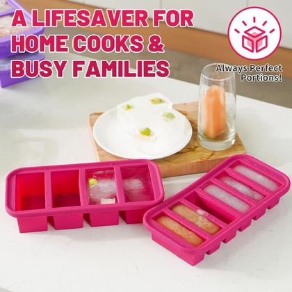 Imagem de Moldes de congelador de silicone AgiGear com tampas para sopa e molho vermelho