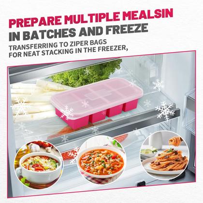 Imagem de Moldes de congelador de silicone AgiGear com tampas para sopa e molho vermelho