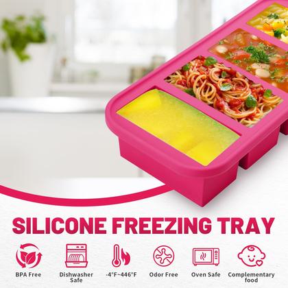 Imagem de Moldes de congelador de silicone AgiGear com tampas para sopa e molho vermelho