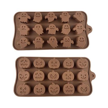 Imagem de Moldes De Silicone Para Halloween Fantasma Abóbora DIY Molde Para Chocolate E Doces 2024 Novo
