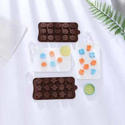 Imagem de Moldes De Silicone Para Halloween Fantasma Abóbora DIY Molde Para Chocolate E Doces 2024 Novo