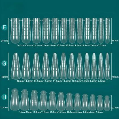 Imagem de Moldes de Unha Reutilizáveis para Manicure - Formato Caixão, Amêndoa e Completo