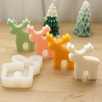 Imagem de Moldes de Vela de Silicone 3D de Natal - Rena, Árvore, Boneco de Neve e Papai Noel