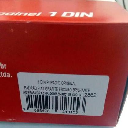 Imagem de Moldura 1 Din Fiamon Rádio Original Fiat Grafite Escuro