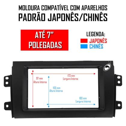 Imagem de Moldura 2 Din 7'' Polegadas Suzuki 2009 A 2015 Preto